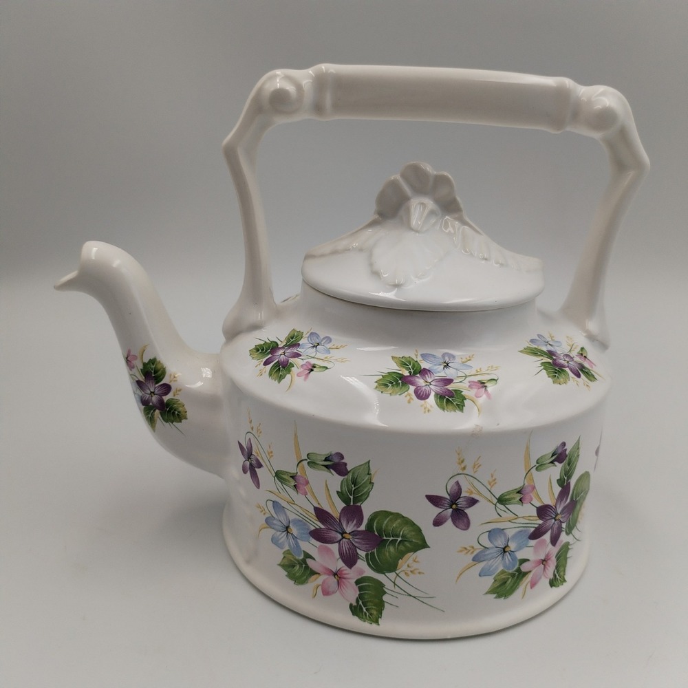 Arthur Wood England Violets Teapot‎ Floral Ceramic Tea Pot Vintage 6344 2-Cup